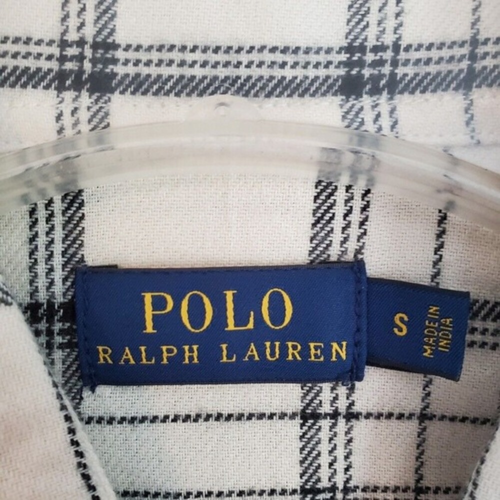 Polo Ralph Lauren Plaid Flannel Shirt Rhinestone Logo Monogram Womens Small - Picture 3 of 8